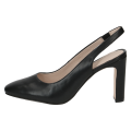 Czółenka bez pięty czarne Caprice Twiggy wykonane ze skóry naturalnej to eleganckie buty damskie na stabilnym słupku. Kwadratowy nosek, miękka skórzana wkładka i wygodny fason zapewniają komfort oraz styl na wyjątkowe okazje i do pracy.
