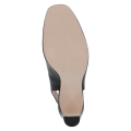 Czółenka bez pięty czarne Caprice Twiggy wykonane ze skóry naturalnej to eleganckie buty damskie na stabilnym słupku. Kwadratowy nosek, miękka skórzana wkładka i wygodny fason zapewniają komfort oraz styl na wyjątkowe okazje i do pracy.