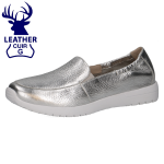 Półbuty srebrne Peggy ze skóry jelenia  [24707-42-902]