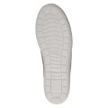 Eleganckie kremowe sneakersy Caprice ze skóry naturalnej ze złotymi, metalicznymi detalami. Sznurowanie zapewnia idealne dopasowanie, a technologia AIRMOTION gwarantuje stałą cyrkulację powietrza i wyjątkowy komfort na każdym kroku.
