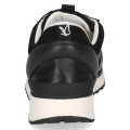 Czarno-srebrzyste sneakersy Caprice z połączenia zamszu i połyskującej skóry. Wygodny system hands-free ułatwia wsuwanie bez użycia rąk, a podeszwa z technologią AIRMOTION zapewnia znakomitą cyrkulację powietrza, amortyzację i całodzienny komfort.