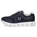 Wegańskie granatowe sneakersy Caprice wykonane z lekkiej tkaniny i siateczki. Innowacyjna podeszwa z technologią CLIMOTION zapewnia niezwykłą miękkość, sprężystość oraz optymalną cyrkulację powietrza przy każdym kroku.