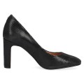 Czarne czółenka damskie Caprice Twiggy na słupku ze skóry naturalnej to eleganckie buty do pracy i na wyjątkowe okazje. Wkładka MEMOTION, stabilny obcas 8,5 cm oraz kwadratowy nosek zapewniają wygodę i komfort przez cały dzień.