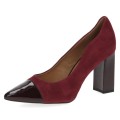 Czerwone czółenka damskie Caprice Effi ze skóry naturalnej to eleganckie buty na stabilnym obcasie 8,5 cm. Technologia onAIR ANTISHOKK amortyzuje wstrząsy, zapewniając komfort noszenia przez cały dzień – do pracy, na wesele i wyjątkowe okazje.
