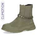 Stylowe khaki botki Caprice z miękkiego zamszu. Model na grubej, wzmocnionej podeszwie z efektownym łańcuszkiem przy kostce. Technologia CLIMOTION zapewnia idealny mikroklimat i wybitną amortyzację. Świetny wybór na jesień i zimę.