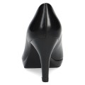 Czarne czółenka damskie Caprice Ashley ze skóry naturalnej to eleganckie buty na stabilnym obcasie. Wkładka MEMOTION dopasowuje się do stopy, zapewniając wygodę, amortyzację i komfort podczas pracy, spotkań oraz wyjątkowych okazji.