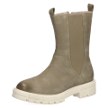 Botki khaki Caprice Nikita z naturalnego nubuku to lekkie i wygodne buty damskie na co dzień. Technologia AIRMOTION, wyjmowana wkładka oraz gruba podeszwa zapewniają amortyzację, komfort i doskonałe dopasowanie podczas każdego kroku.