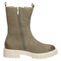Botki khaki Caprice Nikita z naturalnego nubuku to lekkie i wygodne buty damskie na co dzień. Technologia AIRMOTION, wyjmowana wkładka oraz gruba podeszwa zapewniają amortyzację, komfort i doskonałe dopasowanie podczas każdego kroku.
