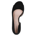 Stylowe czarne czółenka peep toe marki Peter Kaiser. Wykonane z wysokiej jakości zamszu, z eleganckim wycięciem i stabilnym słupkiem. Idealny wybór do letnich i wizytowych stylizacji. Postaw na klasę Peter Kaiser.