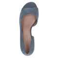 Stylowe niebieskie czółenka peep toe marki Peter Kaiser. Wykonane z wysokiej jakości zamszu, z eleganckim wycięciem  i stabilnym słupkiem. Idealny wybór do letnich i wizytowych stylizacji. Postaw na klasę Peter Kaiser.