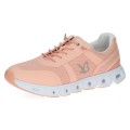Lekkie, brzoskwiniowo-różowe sneakersy damskie Caprice ze sportowej siateczki. Technologia CLIMOTION® zapewnia idealną cyrkulację powietrza, amortyzację i komfort noszenia. Idealny wybór na aktywne dni i do codziennych stylizacji.