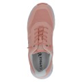 Lekkie, brzoskwiniowo-różowe sneakersy damskie Caprice ze sportowej siateczki. Technologia CLIMOTION® zapewnia idealną cyrkulację powietrza, amortyzację i komfort noszenia. Idealny wybór na aktywne dni i do codziennych stylizacji.