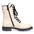Kremowe ocieplane botki Caprice Lucille z lakierowanej skóry naturalnej to eleganckie buty zimowe na co dzień. Wkładka MEMOTION, ocieplenie, wyjmowana wkładka oraz lekka podeszwa zapewniają ciepło, amortyzację i wygodę każdego kroku.