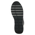 Czarne sneakersy Caprice ze skóry naturalnej z wyrazistym akcentem panterki na pięcie. Wyposażone w sznurowanie oraz boczny zamek ułatwiający szybkie zakładanie. Stabilna, podwyższona podeszwa zapewnia optymalną amortyzację i wygodę na co dzień.