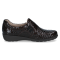 Brązowe lakierowane półbuty damskie Caprice Brown Croco ze skóry naturalnej. Model z podeszwą 3,5 cm, wyjmowaną skórzaną wkładką i technologią AIRMOTION zapewniającą komfort, amortyzację i dobrą wentylację.