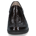 Brązowe lakierowane półbuty damskie Caprice Brown Croco ze skóry naturalnej. Model z podeszwą 3,5 cm, wyjmowaną skórzaną wkładką i technologią AIRMOTION zapewniającą komfort, amortyzację i dobrą wentylację.
