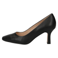 Czarne czółenka damskie Caprice Venezia ze skóry naturalnej to eleganckie buty na obcasie 7,5 cm do pracy i na wyjątkowe okazje. Technologia MEMOTION, miękka wkładka i tęgość G zapewniają wygodę, amortyzację oraz komfort przez cały dzień.