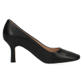 Czarne czółenka damskie Caprice Venezia ze skóry naturalnej to eleganckie buty na obcasie 7,5 cm do pracy i na wyjątkowe okazje. Technologia MEMOTION, miękka wkładka i tęgość G zapewniają wygodę, amortyzację oraz komfort przez cały dzień.